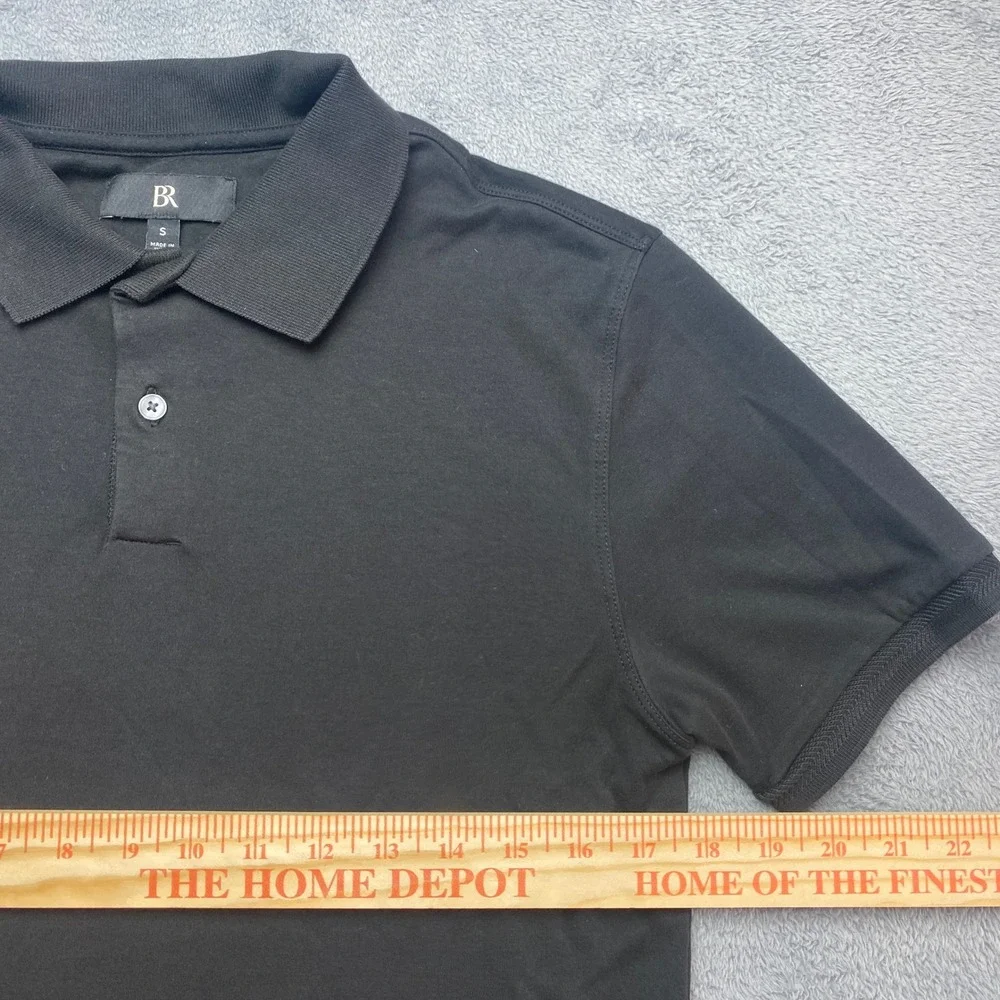 Banana Republic Polo Shirt Mens Small Lux Touch Black Cotton SS 811423-03